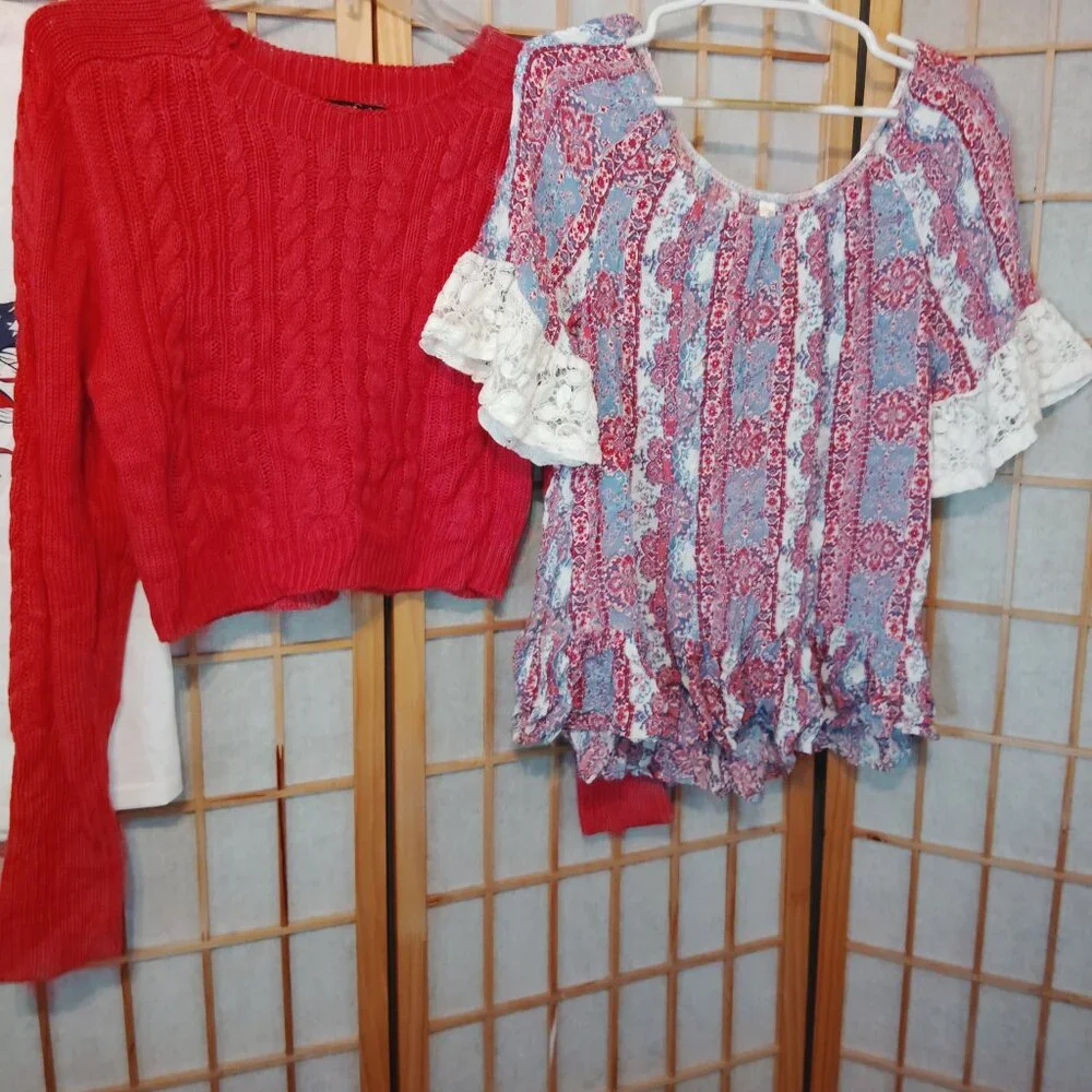 LOT OF 5 FOR $20 WOMENS TOPS SWEATER SHEIN JASON MAXWELL BOHO ANGIE~SIZE L